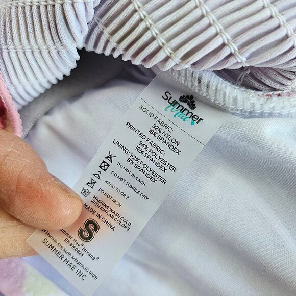 Summer Mae Women's Purple Floral Floral Maternity One Piece Swimsuit Bath Suit S - Picture 7 of 7